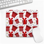 Christmas Texture, Pattern, Red, Craciun, Christmas, Bow, Gift Large Mousepad