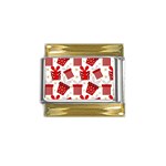 Christmas Texture, Pattern, Red, Craciun, Christmas, Bow, Gift Gold Trim Italian Charm (9mm)