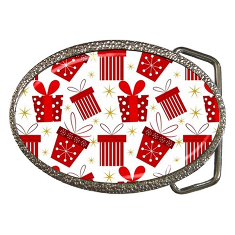 Christmas Texture, Pattern, Red, Craciun, Christmas, Bow, Gift Belt Buckles from ArtsNow.com Front