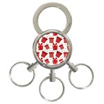 Christmas Texture, Pattern, Red, Craciun, Christmas, Bow, Gift 3-Ring Key Chain