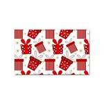 Christmas Texture, Pattern, Red, Craciun, Christmas, Bow, Gift Sticker (Rectangular)