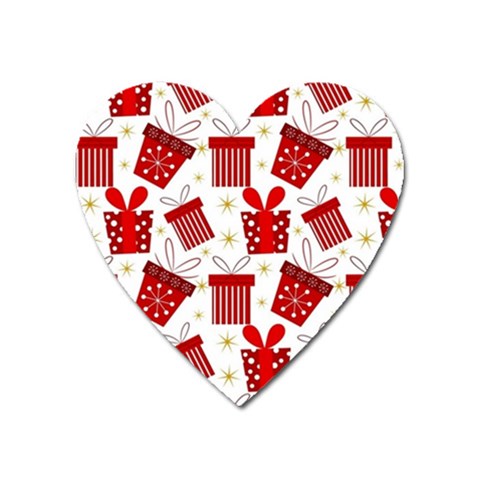 Christmas Texture, Pattern, Red, Craciun, Christmas, Bow, Gift Heart Magnet from ArtsNow.com Front