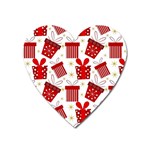 Christmas Texture, Pattern, Red, Craciun, Christmas, Bow, Gift Heart Magnet