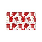 Christmas Texture, Pattern, Red, Craciun, Christmas, Bow, Gift Magnet (Name Card)