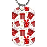 Christmas Texture, Pattern, Red, Craciun, Christmas, Bow, Gift Dog Tag (One Side)