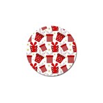 Christmas Texture, Pattern, Red, Craciun, Christmas, Bow, Gift Golf Ball Marker