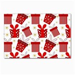 Christmas Texture, Pattern, Red, Craciun, Christmas, Bow, Gift Postcard 4 x 6  (Pkg of 10)