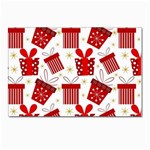 Christmas Texture, Pattern, Red, Craciun, Christmas, Bow, Gift Postcards 5  x 7  (Pkg of 10)