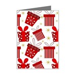 Christmas Texture, Pattern, Red, Craciun, Christmas, Bow, Gift Mini Greeting Card