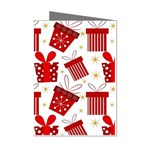 Christmas Texture, Pattern, Red, Craciun, Christmas, Bow, Gift Mini Greeting Cards (Pkg of 8)