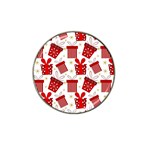 Christmas Texture, Pattern, Red, Craciun, Christmas, Bow, Gift Hat Clip Ball Marker (4 pack)