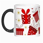 Christmas Texture, Pattern, Red, Craciun, Christmas, Bow, Gift Morph Mug