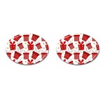 Christmas Texture, Pattern, Red, Craciun, Christmas, Bow, Gift Cufflinks (Oval)