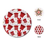 Christmas Texture, Pattern, Red, Craciun, Christmas, Bow, Gift Playing Cards Single Design (Round)