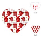 Christmas Texture, Pattern, Red, Craciun, Christmas, Bow, Gift Playing Cards Single Design (Heart)