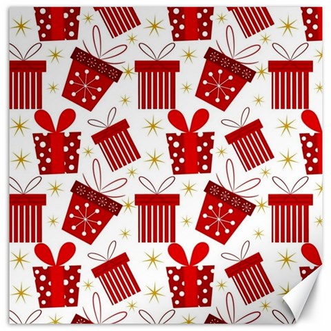 Christmas Texture, Pattern, Red, Craciun, Christmas, Bow, Gift Canvas 12  x 12  from ArtsNow.com 11.4 x11.56  Canvas - 1