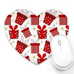 Christmas Texture, Pattern, Red, Craciun, Christmas, Bow, Gift Heart Mousepad