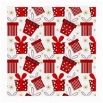 Christmas Texture, Pattern, Red, Craciun, Christmas, Bow, Gift Medium Glasses Cloth