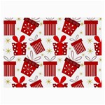 Christmas Texture, Pattern, Red, Craciun, Christmas, Bow, Gift Large Glasses Cloth