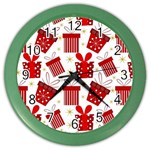 Christmas Texture, Pattern, Red, Craciun, Christmas, Bow, Gift Color Wall Clock