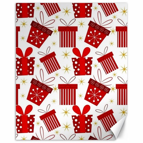 Christmas Texture, Pattern, Red, Craciun, Christmas, Bow, Gift Canvas 11  x 14  from ArtsNow.com 10.95 x13.48  Canvas - 1