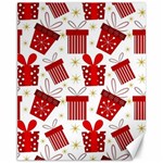 Christmas Texture, Pattern, Red, Craciun, Christmas, Bow, Gift Canvas 11  x 14 