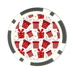 Christmas Texture, Pattern, Red, Craciun, Christmas, Bow, Gift Poker Chip Card Guard