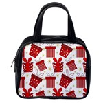 Christmas Texture, Pattern, Red, Craciun, Christmas, Bow, Gift Classic Handbag (One Side)