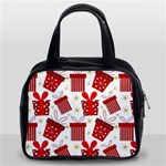 Christmas Texture, Pattern, Red, Craciun, Christmas, Bow, Gift Classic Handbag (Two Sides)