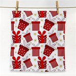 Christmas Texture, Pattern, Red, Craciun, Christmas, Bow, Gift Face Towel