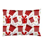 Christmas Texture, Pattern, Red, Craciun, Christmas, Bow, Gift Pillow Case