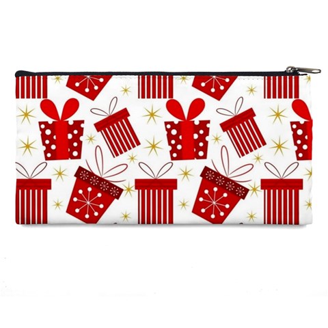 Christmas Texture, Pattern, Red, Craciun, Christmas, Bow, Gift Pencil Cases from ArtsNow.com Back