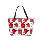 Christmas Texture, Pattern, Red, Craciun, Christmas, Bow, Gift Classic Shoulder Handbag