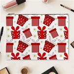 Christmas Texture, Pattern, Red, Craciun, Christmas, Bow, Gift Cosmetic Bag (XL)