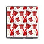 Christmas Texture, Pattern, Red, Craciun, Christmas, Bow, Gift Memory Card Reader (Square 5 Slot)