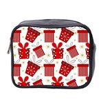 Christmas Texture, Pattern, Red, Craciun, Christmas, Bow, Gift Mini Toiletries Bag (Two Sides)