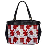 Christmas Texture, Pattern, Red, Craciun, Christmas, Bow, Gift Oversize Office Handbag