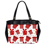 Christmas Texture, Pattern, Red, Craciun, Christmas, Bow, Gift Oversize Office Handbag (2 Sides)