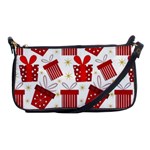 Christmas Texture, Pattern, Red, Craciun, Christmas, Bow, Gift Shoulder Clutch Bag