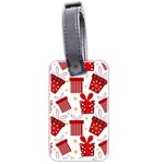 Christmas Texture, Pattern, Red, Craciun, Christmas, Bow, Gift Luggage Tag (two sides)