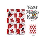 Christmas Texture, Pattern, Red, Craciun, Christmas, Bow, Gift Playing Cards 54 Designs (Mini)