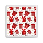 Christmas Texture, Pattern, Red, Craciun, Christmas, Bow, Gift Memory Card Reader (Square)