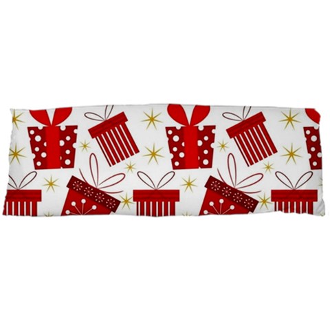 Christmas Texture, Pattern, Red, Craciun, Christmas, Bow, Gift One Side Body Pillow Cases from ArtsNow.com Body Pillow Case