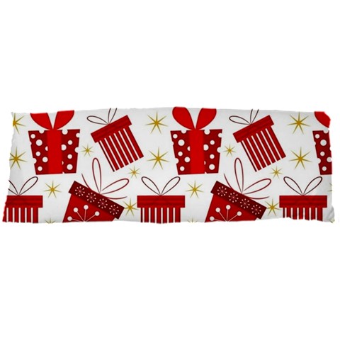 Christmas Texture, Pattern, Red, Craciun, Christmas, Bow, Gift 21 x60  Body Pillow Case Dakimakura (Two Sides) from ArtsNow.com Front