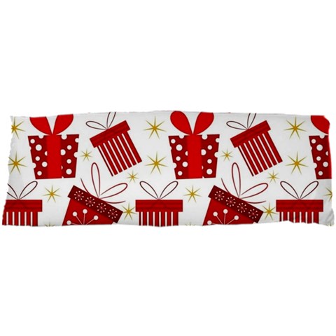 Christmas Texture, Pattern, Red, Craciun, Christmas, Bow, Gift 17 x47  Body Pillow Case Dakimakura (Two Sides) from ArtsNow.com Front