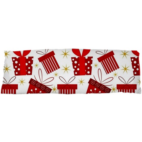 Christmas Texture, Pattern, Red, Craciun, Christmas, Bow, Gift 21 x63  Body Pillow Case Dakimakura (Two Sides) from ArtsNow.com Back