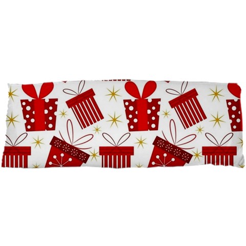 Christmas Texture, Pattern, Red, Craciun, Christmas, Bow, Gift 25 x67  Body Pillow Case Dakimakura (Two Sides) from ArtsNow.com Front