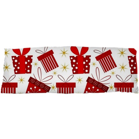 Christmas Texture, Pattern, Red, Craciun, Christmas, Bow, Gift 25 x71  Body Pillow Case Dakimakura (Two Sides) from ArtsNow.com Front