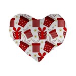 Christmas Texture, Pattern, Red, Craciun, Christmas, Bow, Gift Standard 16  Premium Heart Shape Cushions