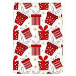 Christmas Texture, Pattern, Red, Craciun, Christmas, Bow, Gift Removable Flap Cover (L)